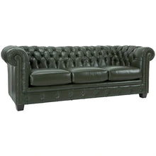 Load image into Gallery viewer, Hancock Tufted Top Grain Italian Leather Chesterfield Sofa - Dimensions: 31" H x 86" W x 40" D