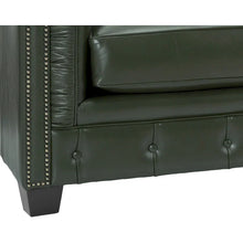 Load image into Gallery viewer, Hancock Tufted Top Grain Italian Leather Chesterfield Sofa - Dimensions: 31" H x 86" W x 40" D