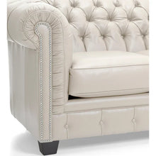 Load image into Gallery viewer, Hancock Tufted Top Grain Italian Leather Chesterfield Sofa - Dimensions: 31" H x 86" W x 40" D