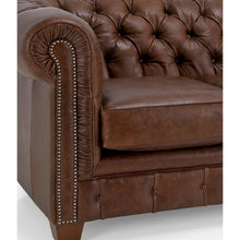 Load image into Gallery viewer, Hancock Tufted Top Grain Italian Leather Chesterfield Sofa - Dimensions: 31" H x 86" W x 40" D