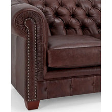 Load image into Gallery viewer, Hancock Tufted Top Grain Italian Leather Chesterfield Sofa - Dimensions: 31" H x 86" W x 40" D