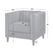Load image into Gallery viewer, Lifestorey Paxton Tuxedo Chair with Channel Stitch Design