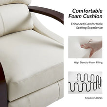 Load image into Gallery viewer, Set of 2 Alex Mid - Century Modern Genuine Leather Manual Recliners with Curved Wooden Arms