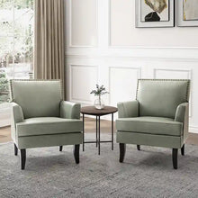 Load image into Gallery viewer, Nileus Set of 2 Modern Classic Polyester Accent Chairs with Solid Wood Legs by HULALA HOME