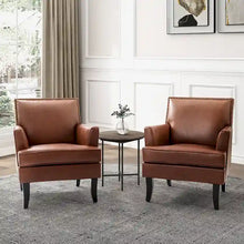 Load image into Gallery viewer, Nileus Set of 2 Modern Classic Polyester Accent Chairs with Solid Wood Legs by HULALA HOME