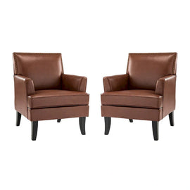 Nileus Set of 2 Modern Classic Polyester Accent Chairs with Solid Wood Legs by HULALA HOME