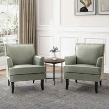 Load image into Gallery viewer, Nileus Set of 2 Modern Classic Polyester Accent Chairs with Solid Wood Legs by HULALA HOME