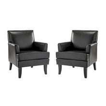 Load image into Gallery viewer, Nileus Set of 2 Modern Classic Polyester Accent Chairs with Solid Wood Legs by HULALA HOME