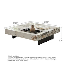 Load image into Gallery viewer, JASIWAY Elegant Sintered Stone Square Coffee Table