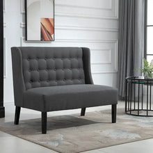 Load image into Gallery viewer, HOMCOM Armless Double Sofa Loveseat - Tufted Linen Upholstery Couch with Wooden Legs for Living Room - 28.75 x 43.25 x 36.5 inches