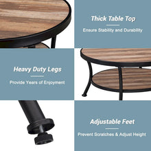 Load image into Gallery viewer, Myhozm Industrial Round Metal Coffee Table with Shelf – Perfect for Living Room, Home Office, and Bedroom