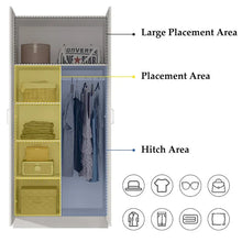 Load image into Gallery viewer, 5-Shelf Wardrobe Cabinet with Double Doors, Home Storage Organizer