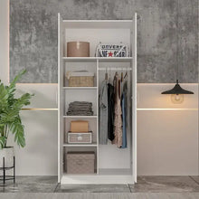 Load image into Gallery viewer, 5-Shelf Wardrobe Cabinet with Double Doors, Home Storage Organizer