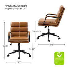 Load image into Gallery viewer, Joseph Contemporary Faux Leather Task Chair with Tilt Lock and Center Tilt by HULALA HOME
