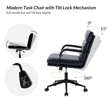 Load image into Gallery viewer, Joseph Contemporary Faux Leather Task Chair with Tilt Lock and Center Tilt by HULALA HOME