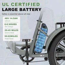 Load image into Gallery viewer, ABORON 3.0 Fat Tire Electric Trike for Senior Foldable E - Bike, 500W Motorized Tricycle Adult 20" Folding 3 Wheel Electric Commute Bike Trike W/48V