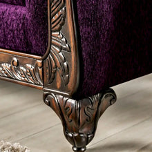 Load image into Gallery viewer, Grendel Classic Purple Chenille Loveseat with Rolled Arms by Furniture of America