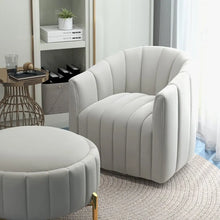 Load image into Gallery viewer, SEYNAR Modern Velvet Tufted Swivel Club Chair and Ottoman Set
