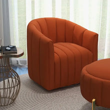 Load image into Gallery viewer, SEYNAR Modern Velvet Tufted Swivel Club Chair and Ottoman Set