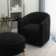 Load image into Gallery viewer, SEYNAR Modern Velvet Tufted Swivel Club Chair and Ottoman Set