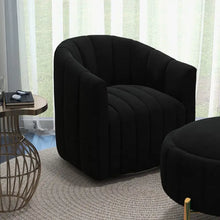 Load image into Gallery viewer, SEYNAR Modern Velvet Tufted Swivel Club Chair and Ottoman Set