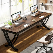 Load image into Gallery viewer, 78.74 - Inch Extra Long Double Computer Desk with Stylish Metal Legs for Home Office