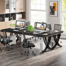 Load image into Gallery viewer, 78.74 - Inch Extra Long Double Computer Desk with Stylish Metal Legs for Home Office