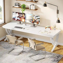 Load image into Gallery viewer, 78.74 - Inch Extra Long Double Computer Desk with Stylish Metal Legs for Home Office