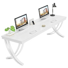 Load image into Gallery viewer, 78.74 - Inch Extra Long Double Computer Desk with Stylish Metal Legs for Home Office