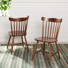 Load image into Gallery viewer, Set of 2 SAFAVIEH Margretta Spindleback Windsor Dining Chairs - Dimensions: 17" W x 19" L x 34" H