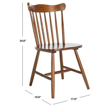 Load image into Gallery viewer, Set of 2 SAFAVIEH Margretta Spindleback Windsor Dining Chairs - Dimensions: 17" W x 19" L x 34" H