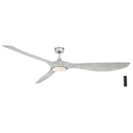 Marlon 84 in. Integrated LED Indoor Brushed Nickel Ceiling Fan with Light Gray Blades and Remote Control