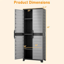 Load image into Gallery viewer, 68" Lockable Plastic Storage Cabinet with 3 Adjustable Shelves, Vertical Shelving Unit Utility Garage Organizer for Basement, Laundry Room &amp; Mudroom
