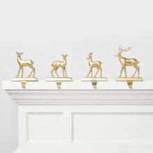 Load image into Gallery viewer, Wondershop 4ct Metal Reindeer Christmas Stocking Holder Gold