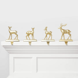 Wondershop 4ct Metal Reindeer Christmas Stocking Holder Gold
