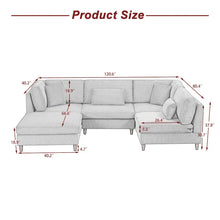 Load image into Gallery viewer, 5-Piece Corduroy Modular Sectional Sofa with Ottoman