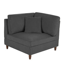 Load image into Gallery viewer, 5-Piece Corduroy Modular Sectional Sofa with Ottoman