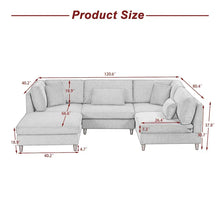 Load image into Gallery viewer, 5-Piece Corduroy Modular Sectional Sofa with Ottoman