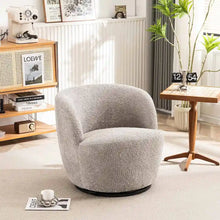 Load image into Gallery viewer, Modern Swivel Barrel Chair with 360 - Degree Rotation - Single Fabric Accent Chair