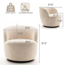 Load image into Gallery viewer, Modern Swivel Barrel Chair with 360 - Degree Rotation - Single Fabric Accent Chair