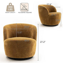 Load image into Gallery viewer, Modern Swivel Barrel Chair with 360 - Degree Rotation - Single Fabric Accent Chair