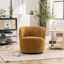 Load image into Gallery viewer, Modern Swivel Barrel Chair with 360 - Degree Rotation - Single Fabric Accent Chair