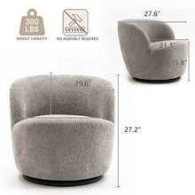 Load image into Gallery viewer, Modern Swivel Barrel Chair with 360 - Degree Rotation - Single Fabric Accent Chair