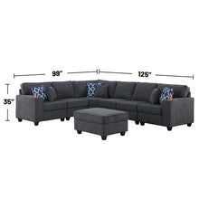 Load image into Gallery viewer, Stone Gray 7-Piece L - Shaped Sectional Sofa Set with Ottoman