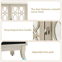 Load image into Gallery viewer, Mirrored Buffet Cabinet with Glass Doors and Silver Handles - 3 - Door Sideboard for Living Room, Hallway, and Dining Room