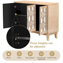 Load image into Gallery viewer, Mirrored Buffet Cabinet with Glass Doors and Silver Handles - 3 - Door Sideboard for Living Room, Hallway, and Dining Room