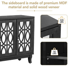 Load image into Gallery viewer, Mirrored Buffet Cabinet with Glass Doors and Silver Handles - 3 - Door Sideboard for Living Room, Hallway, and Dining Room