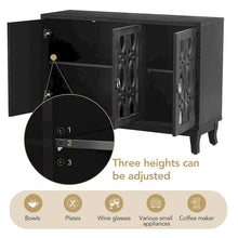 Load image into Gallery viewer, Mirrored Buffet Cabinet with Glass Doors and Silver Handles - 3 - Door Sideboard for Living Room, Hallway, and Dining Room