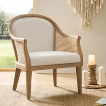 Load image into Gallery viewer, Danilo Solid Wood Armchair with Rattan Design and Sturdy Legs by HULALA HOME