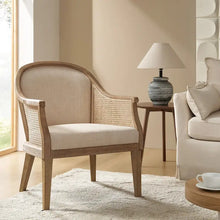Load image into Gallery viewer, Danilo Solid Wood Armchair with Rattan Design and Sturdy Legs by HULALA HOME